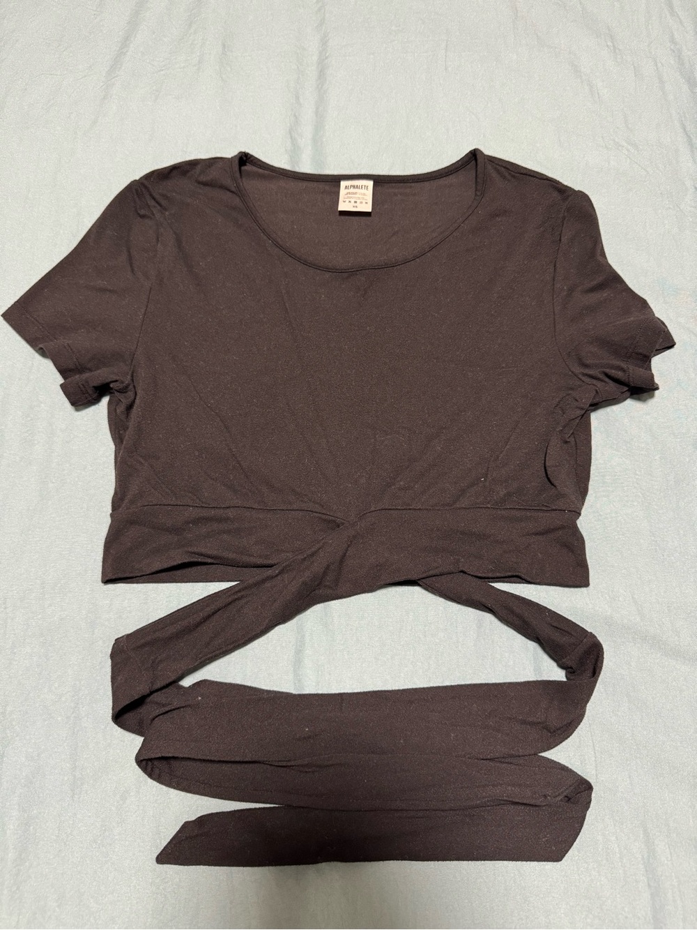 Alphalete Black Wrap-Front Crop Top